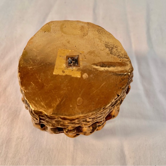 Brutalist brass tea light candle holder - Picture 3 of 3